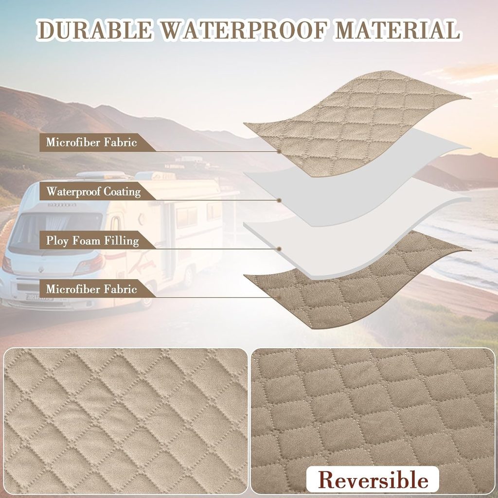 Buryeah 2 Set RV Dinette Cushion Covers Elastic Camper Cushion Slipcovers Stretchable RV Sofa Cover Loveseat Furniture Protector for RV Camper Car Bench, 2 Backrest Cover and 2 Bench Cover (Khaki) Buryeah 2 Set RV Dinette Cushion Covers Elastic Camper Cushion Slipcovers Stretchable RV Sofa Cover Loveseat Furniture Protector for RV Camper Car Bench, 2 Backrest Cover and 2 Bench Cover (Khaki)