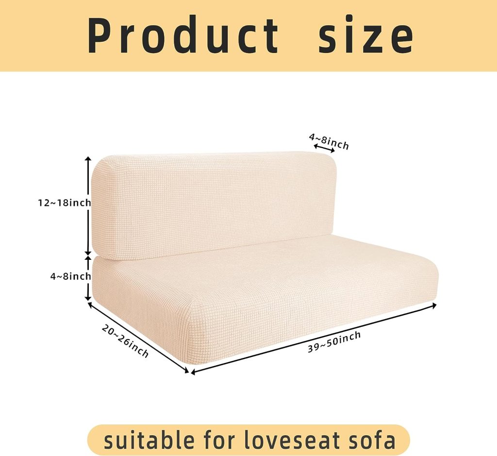 RunNico RV Dinette Cushion Covers-Elastic Camper Cushion Slipcovers-Stretchable Loveseat Sofa Furniture Protector for RV Camper Car Bench (1 Backrest Cover 1 Bench Cover) (Beige) RunNico RV Dinette Cushion Covers-Elastic Camper Cushion Slipcovers-Stretchable Loveseat Sofa Furniture Protector for RV Camper Car Bench (1 Backrest Cover 1 Bench Cover) (Beige)