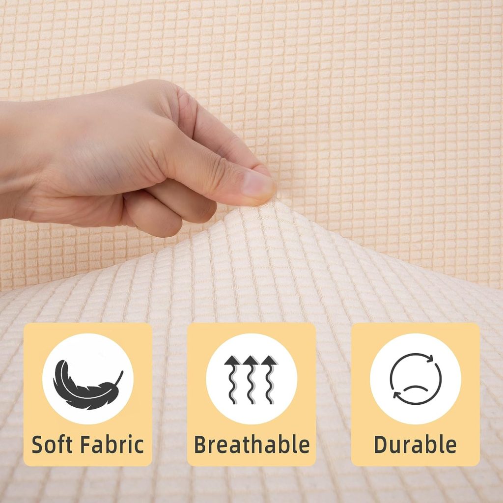 RunNico RV Dinette Cushion Covers-Elastic Camper Cushion Slipcovers-Stretchable Loveseat Sofa Furniture Protector for RV Camper Car Bench (1 Backrest Cover 1 Bench Cover) (Beige) RunNico RV Dinette Cushion Covers-Elastic Camper Cushion Slipcovers-Stretchable Loveseat Sofa Furniture Protector for RV Camper Car Bench (1 Backrest Cover 1 Bench Cover) (Beige)