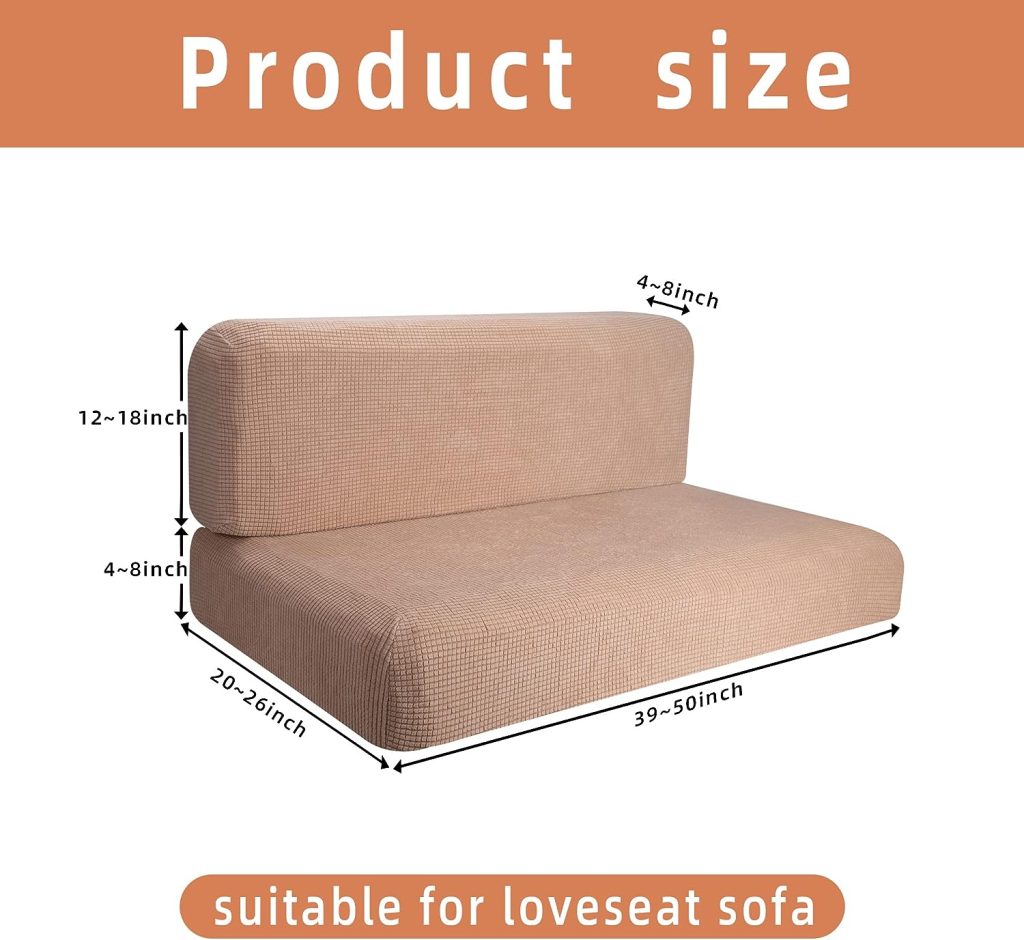 Tlswshsy RV Dinette Cushion Covers-Elastic Camper Cushion Slipcovers-Stretchable Loveseat Sofa Furniture Protector for RV Camper Car Bench (1 Backrest Cover  1 Bench Cover) (Khaki)