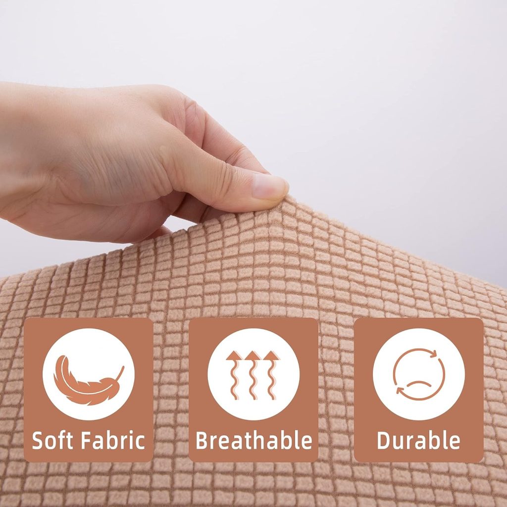 Tlswshsy RV Dinette Cushion Covers-Elastic Camper Cushion Slipcovers-Stretchable Loveseat Sofa Furniture Protector for RV Camper Car Bench (1 Backrest Cover  1 Bench Cover) (Khaki)