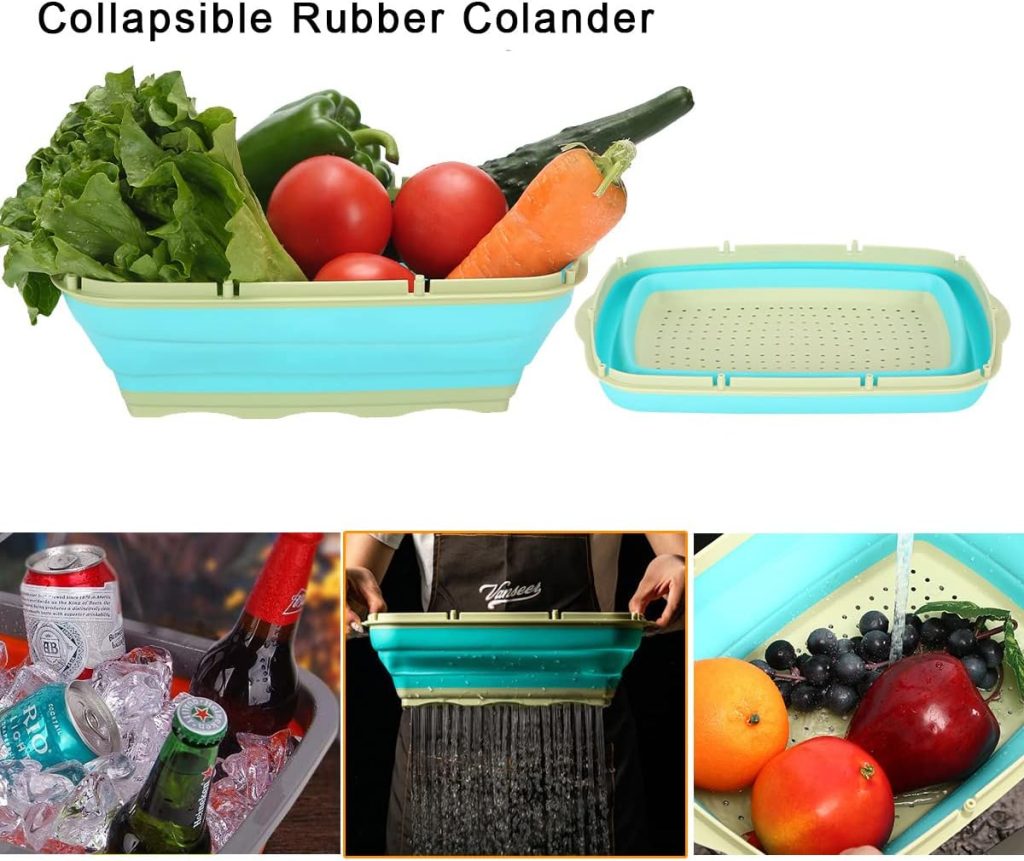 AOFUXTI Collapsible Cutting Board - Camping Cooking Utensil Set 10 in 1 Picnic BBQ RV Camper Accessiors Home Kitchen Kim Washing Dishes, Multi-Function Slicer AOFUXTI Collapsible Cutting Board - Camping Cooking Utensil Set 10 in 1 Picnic BBQ RV Camper Accessiors Home Kitchen Kim Washing Dishes, Multi-Function Slicer