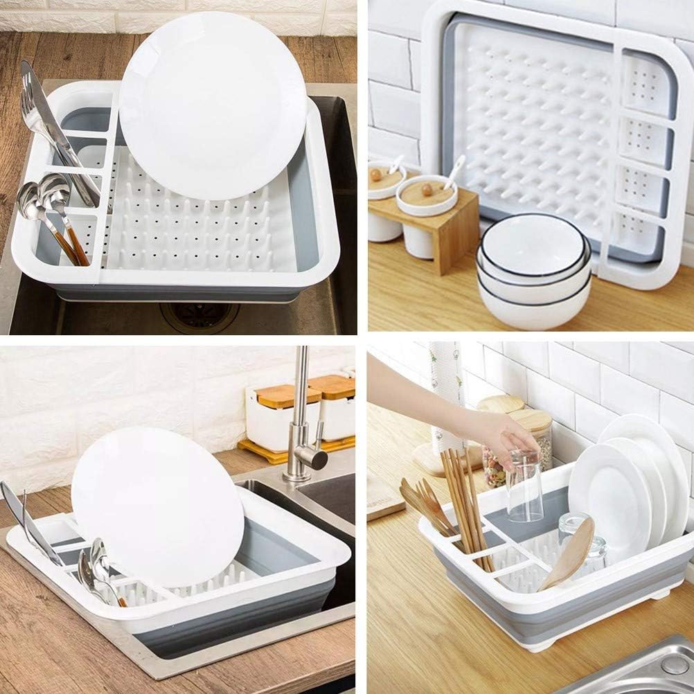 Fafcitvz Collapsible Dish Drying Rack Portable Dish Drainer Dinnerware Organizer for Kitchen RV Campers Storage Fafcitvz Collapsible Dish Drying Rack Portable Dish Drainer Dinnerware Organizer for Kitchen RV Campers Storage