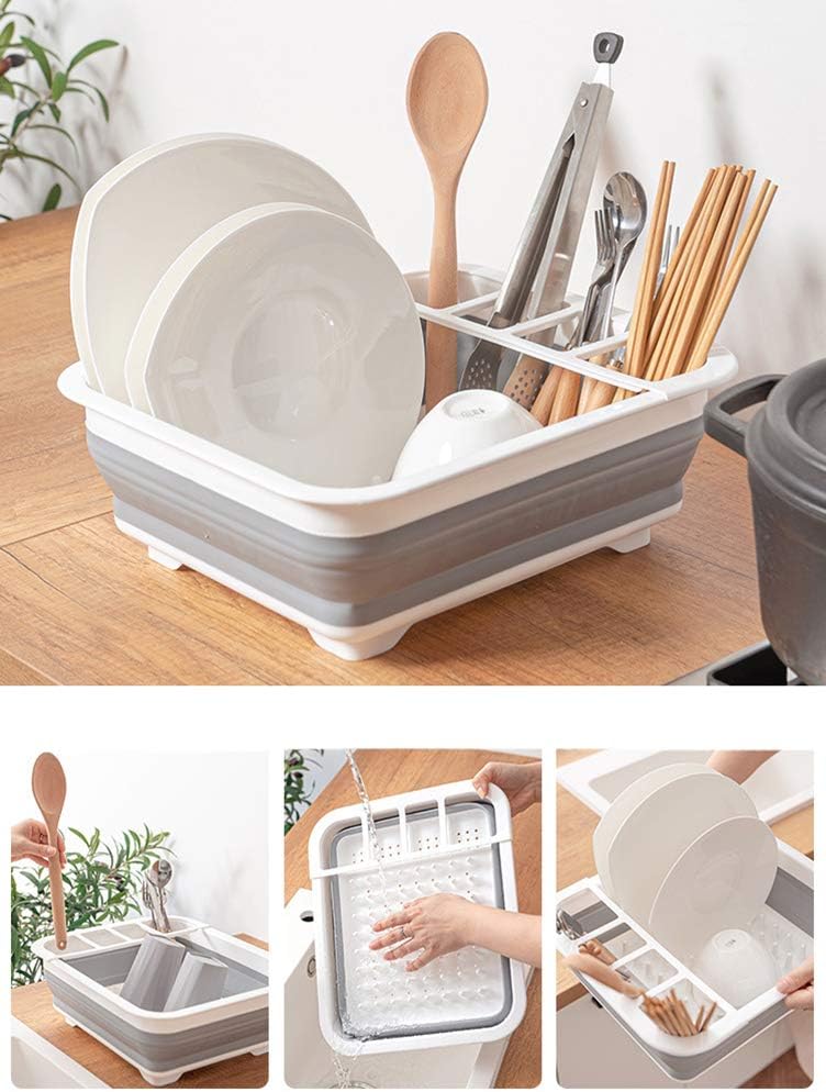 Fafcitvz Collapsible Dish Drying Rack Portable Dish Drainer Dinnerware Organizer for Kitchen RV Campers Storage Fafcitvz Collapsible Dish Drying Rack Portable Dish Drainer Dinnerware Organizer for Kitchen RV Campers Storage