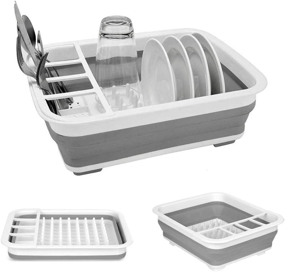 Fafcitvz Collapsible Dish Drying Rack Portable Dish Drainer Dinnerware Organizer for Kitchen RV Campers Storage Fafcitvz Collapsible Dish Drying Rack Portable Dish Drainer Dinnerware Organizer for Kitchen RV Campers Storage