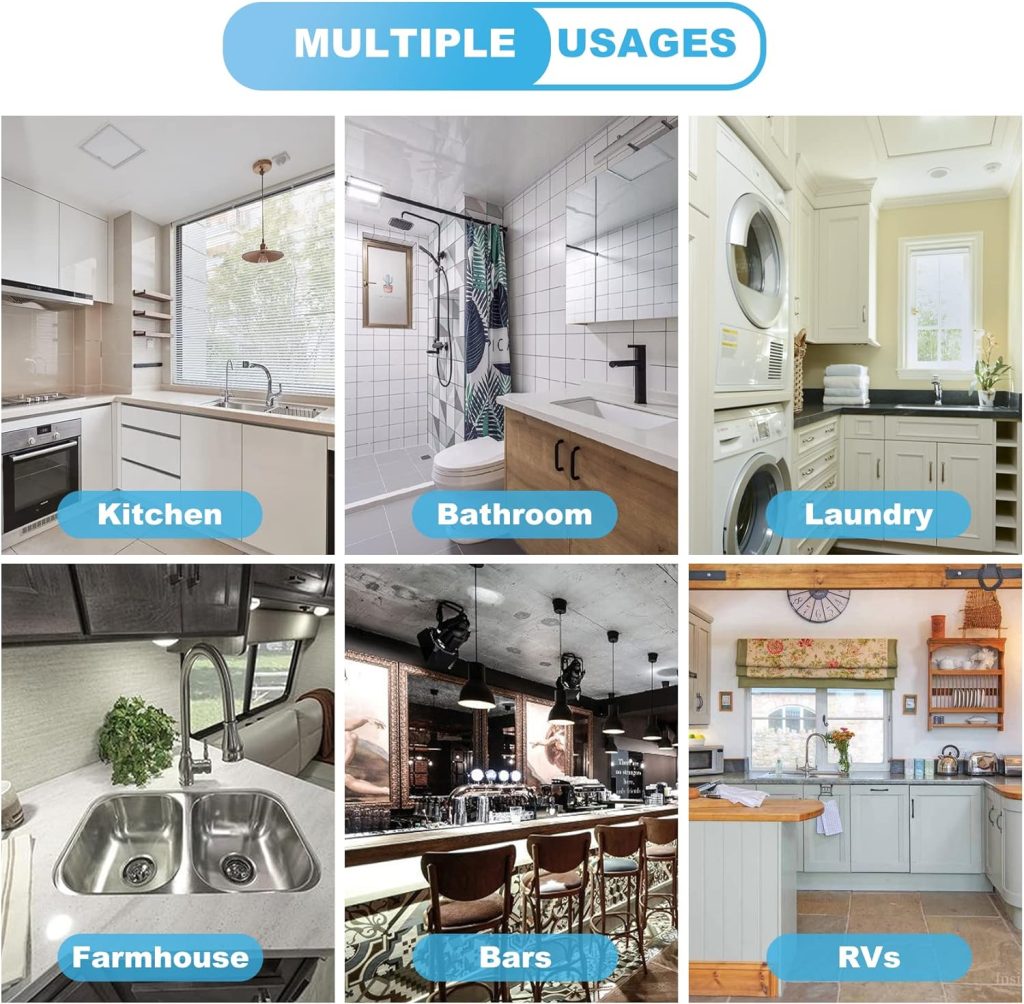 Meiliweser Silicone Faucet Splash Guard, 18” x 5.9”, Faucet Water Catcher Mat, Longer Silicone Sink Mat for Kitchen, Bathroom, Laundry Room, Farmhouse, Bar  RV (Black)