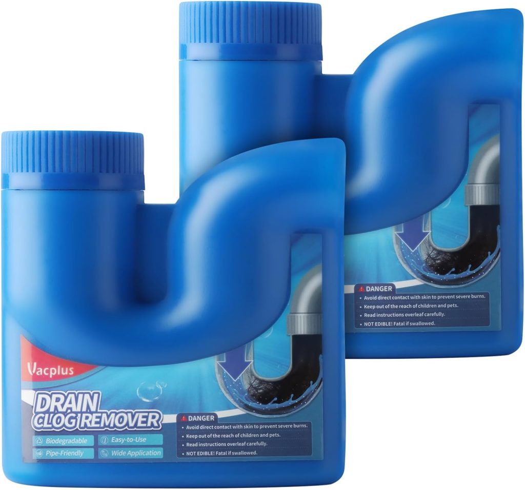 Vacplus Drain Clog Remover - 2 Packs, Drain Cleaner Hair Clog Remover, Pipe-Friendly Sink Drain Cleaners, Drain Cleaner and Deodorizer for Bathtubs, Toilets, Showers, Kitchen, RV Vacplus Drain Clog Remover - 2 Packs, Drain Cleaner Hair Clog Remover, Pipe-Friendly Sink Drain Cleaners, Drain Cleaner and Deodorizer for Bathtubs, Toilets, Showers, Kitchen, RV