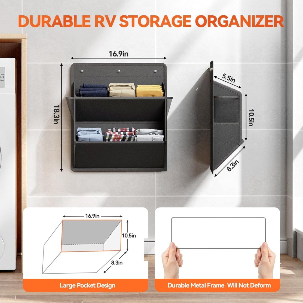 DEYILIAN 2 Pack RV Shoe Storage with Sticky Adhesive Tape, Over the Door Shoe Rack, Wall Hanging Shoe Organizer with Large Deep Pockets for Camper, Narrow Space Saving Closet Organizers - Black DEYILIAN 2 Pack RV Shoe Storage with Sticky Adhesive Tape, Over the Door Shoe Rack, Wall Hanging Shoe Organizer with Large Deep Pockets for Camper, Narrow Space Saving Closet Organizers - Black