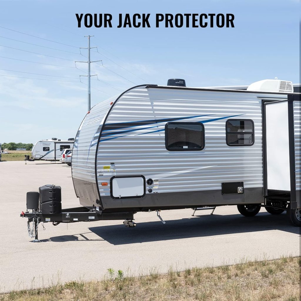 Electric Tongue Jack Cover, BougeRV 600D Universal Trailer RV Electric Tongue Jack Protective Cover (Size 14″H x 5″W x 10″D)…