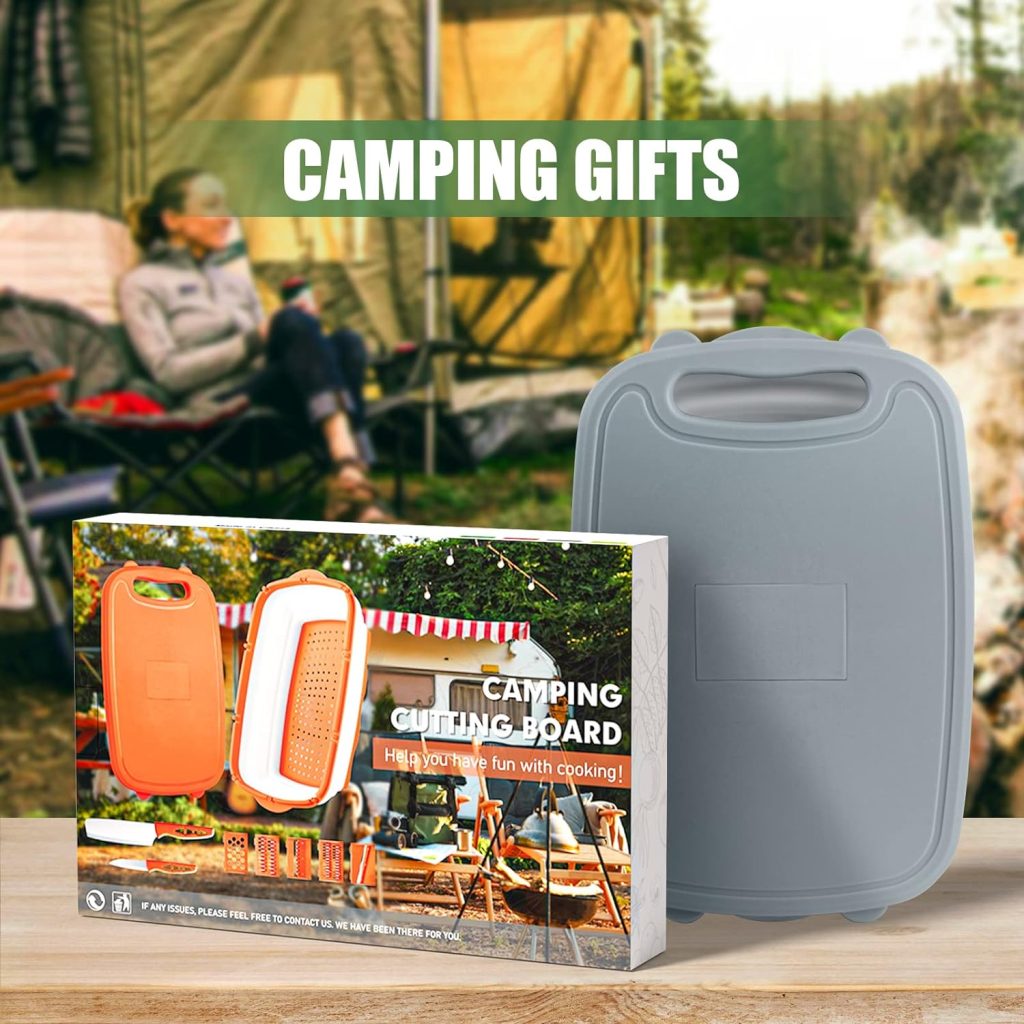 HI NINGER Collapsible Cutting Board with Colander, 9-In-1 Multi Chopping Board Kitchen Vegetable Washing Basket for Camping Gifts Camping Accessories for RV Campers HI NINGER Collapsible Cutting Board with Colander, 9-In-1 Multi Chopping Board Kitchen Vegetable Washing Basket for Camping Gifts Camping Accessories for RV Campers