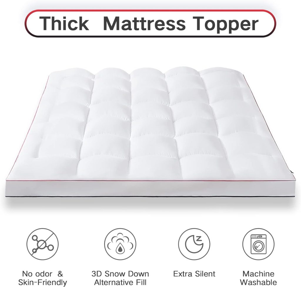 HomeMate Mattress Topper RV King - Cooling Pillow Top Mattress Pad Cover Hot Sleepers - Extra Thick Mattress Topper Plush Bed Topper Down Alternative Overfilled Mattress Protector Back Pain Grey HomeMate Mattress Topper RV King - Cooling Pillow Top Mattress Pad Cover Hot Sleepers - Extra Thick Mattress Topper Plush Bed Topper Down Alternative Overfilled Mattress Protector Back Pain Grey